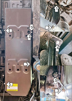 Защита топл. бака 2 мм, Сталь. для Foton Tunland V9 2024-н.в., Motodor.77511