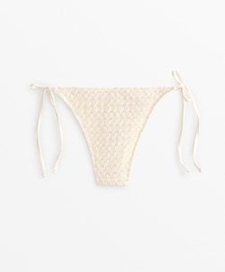 OYSHO Трусики бикини средней застежки с завязками в виде листьев, экрю