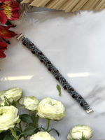 Браслет из бисера "Змейка" 18 см ручной работы с камнем Гранат