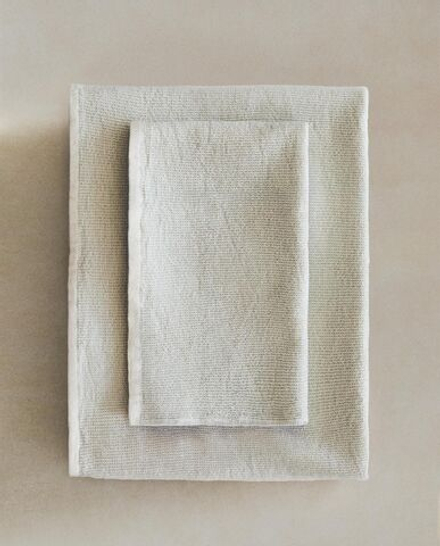 Zara Home - Банное полотенце с тонкой вафельной текстурой, зеленый, 90х150 см