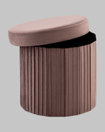 Пуф складной с ящиком Store Round пыльно-розовый