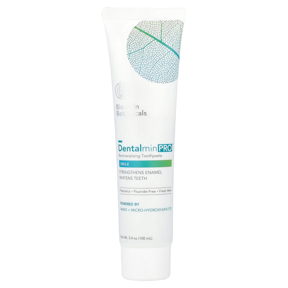 Biocidin Botanicals, Dentalmin Pro ™, реминерализующая зубная паста, со свежей мятой, 100 мл (3,4 унции)