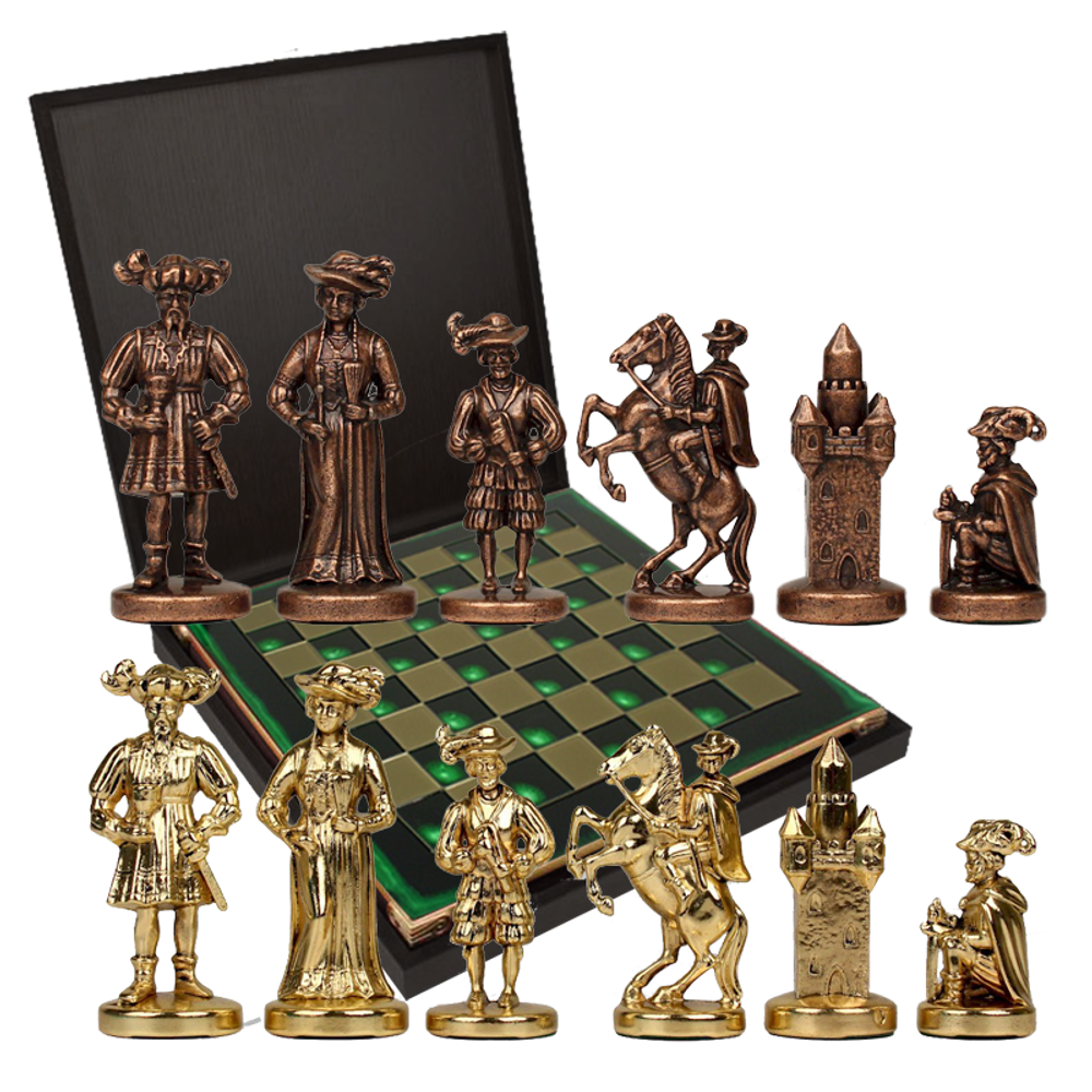 Manopoulos Шахматы бронзовые Рыцари Средневековья