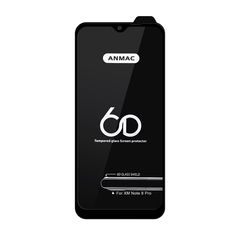 Защитное стекло 6D на весь экран ANMAC для Xiaomi Redmi Note 8 Pro (Черная рамка)