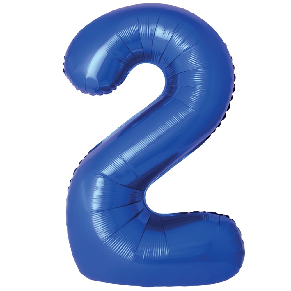 Шар фольгированный Цифра 2 101 см (Синий)