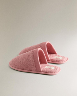 ZARA HOME ДЕТСКИЕ МАХРОВЫЕ ТАПОЧКИ, РОЗОВЫЙ