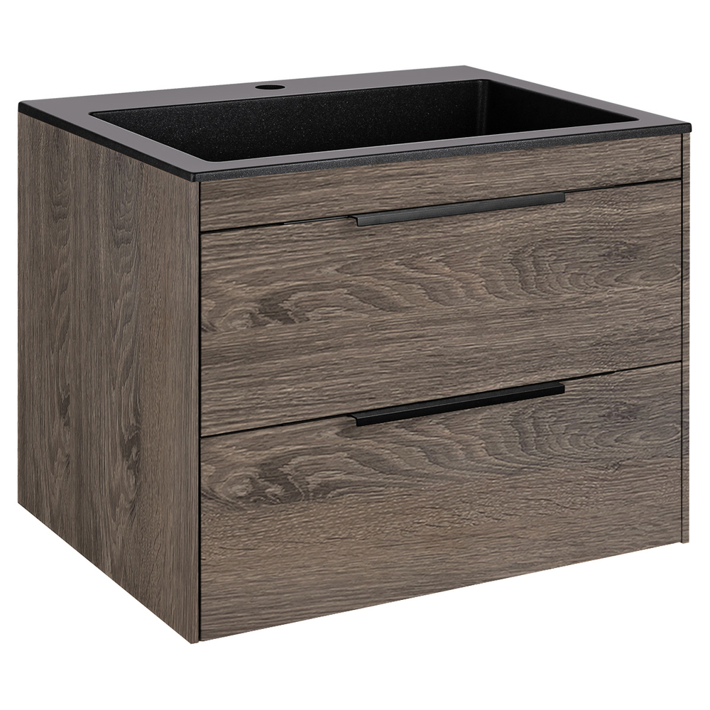 Тумба под раковину Vincea Chiara 2D 600 подвесная, 2 выкатных ящика soft-close, R.Oak