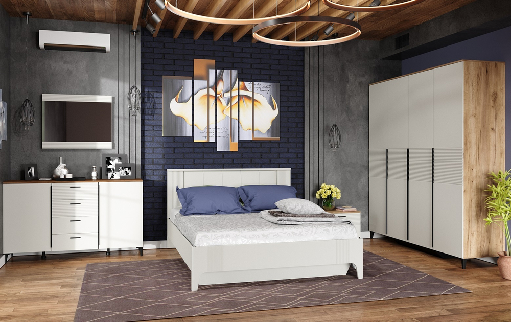 Шкаф для платья и белья 4-х дверный Белла