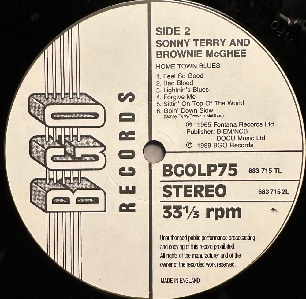 Sonny Terry & Brownie McGhee- Home Town Blues (Англия 1986г.)