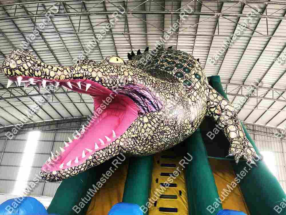 Надувная горка "Крокодил" 10*8*10 м