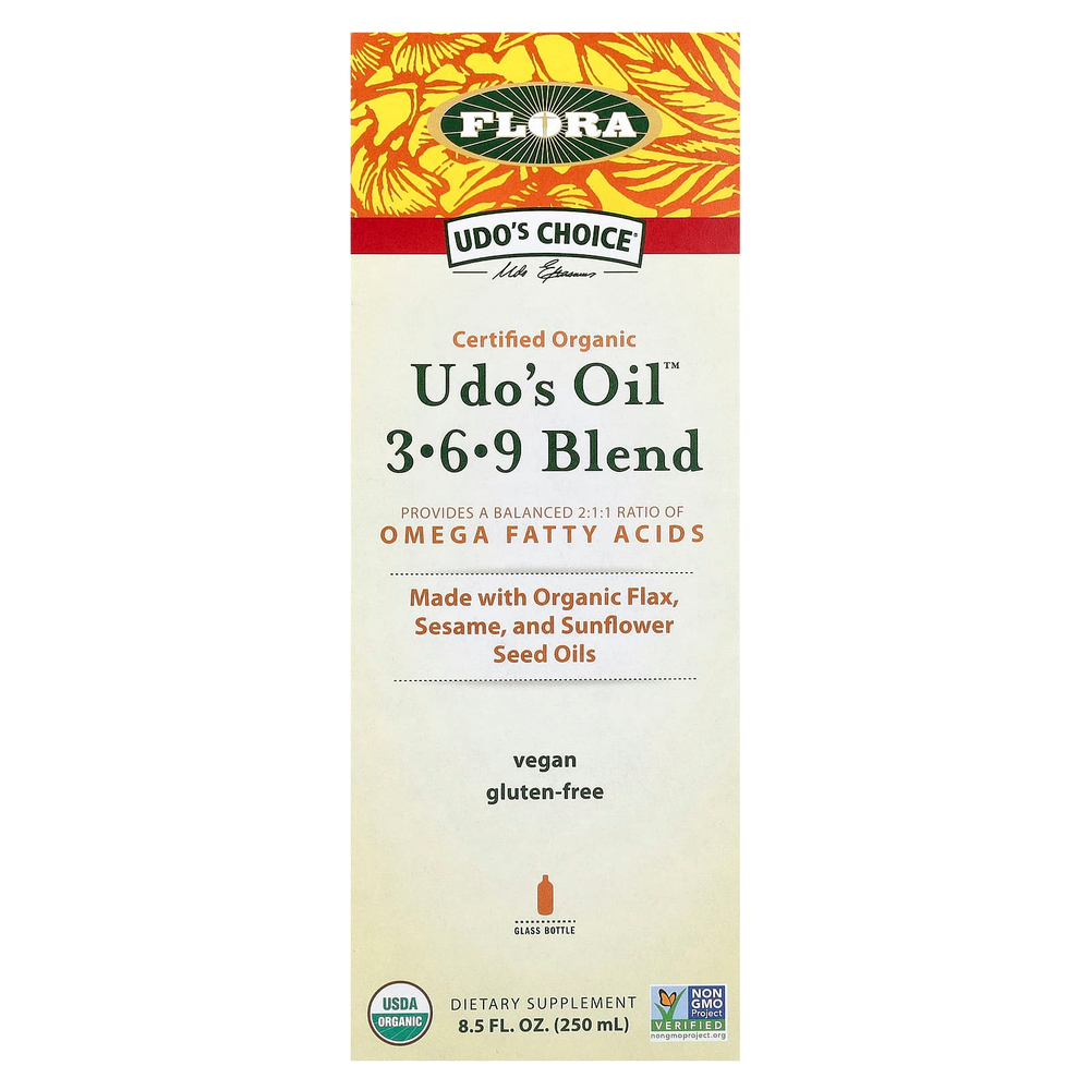 Flora, Udo's Choice, органическая смесь Udo's Oil 3,6,9, 250 мл (8,5 жидк. унции)