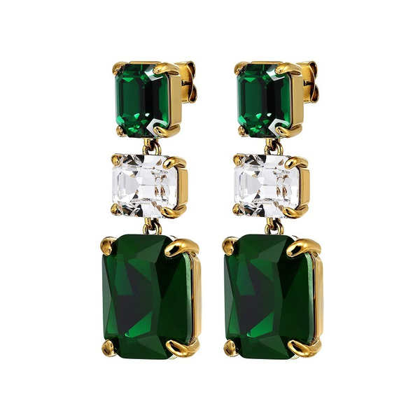 Серьги Dyrberg Kern ESMARA SG EMERALD GREEN / CRYSTAL 470150