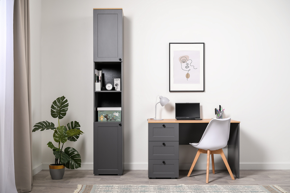 Остин Стол письменный 12.159 Серый графит/Дуб Вотан