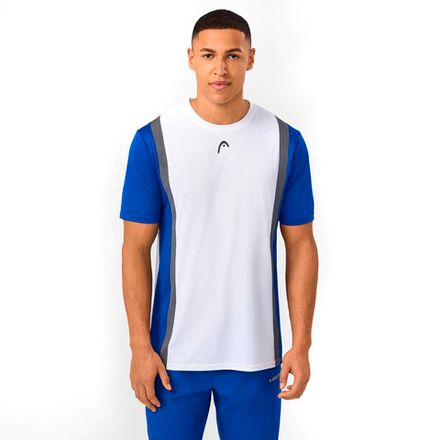 Футболка мужская HEAD Club 25 Tech T-Shirt M 811725-ROWH-L, р.L, полиэстер, бело-синий