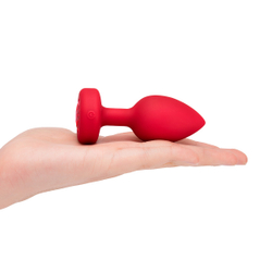 b-Vibe VIBRATING HEART SHAPE JEWEL PLUG M/L - Анальная пробка с ДУ