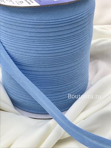 Косая бейка хлопок №042 голубая GAMMA GK-15C 14-15 мм