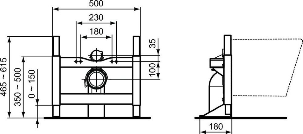 Встраиваемая рама  Ideal Standard PROSYS R010167 для монтажа подвесных унитазов