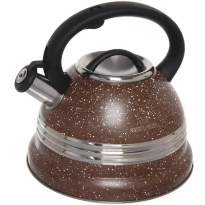 Чайник из нержавеющей стали 3,5л «Грация» со свистком, шоколад