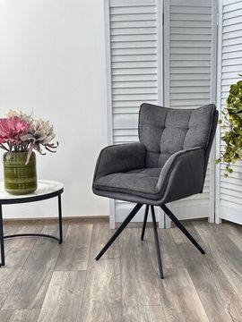 Стул ORTEGA 180 град.поворот. Brego-16 Темно-серый, ткань/ Maison 95 Темно-серый, PU/Черный