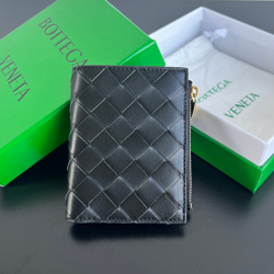 Bottega Veneta Small Intrecciato Bi-Fold Zip Wallet