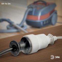 Удлинитель электрический ЭРА UX-1е-3m с заземлением 1 розетка 3м ПВС 3x0,75мм2 10А