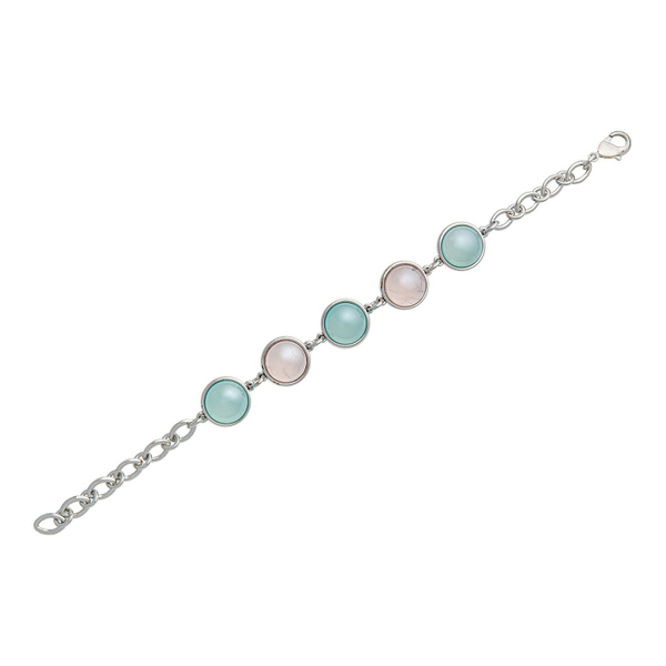 Браслет классический Possebon Pearl R.Quartz-B.S.Agate C1362.9.21 R/BL/S