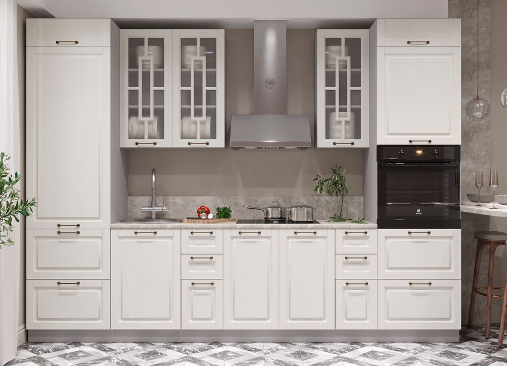 Модульный кухонный гарнитур «Гарда» 3100 (Белый), ЛДСП/МДФ, ДСВ Мебель