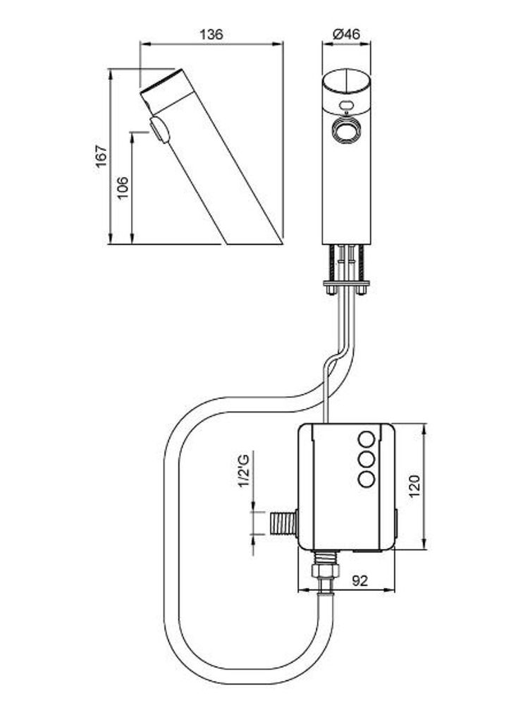 Кран сенсорный для раковины или столешницы латунь NOFER 07360.B глянцевый