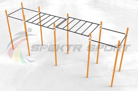 Комплекс Воркаут с рукоходом двухуровневым и 6 турниками SP GTO-04_76mm 89