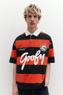 PULL&BEAR Поло в полоску с принтом «Goofy», полоски