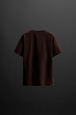 ZARA ПЕРФОРИРОВАННАЯ СПОРТИВНАЯ ФУТБОЛКА, КОРИЧНЕВЫЙ