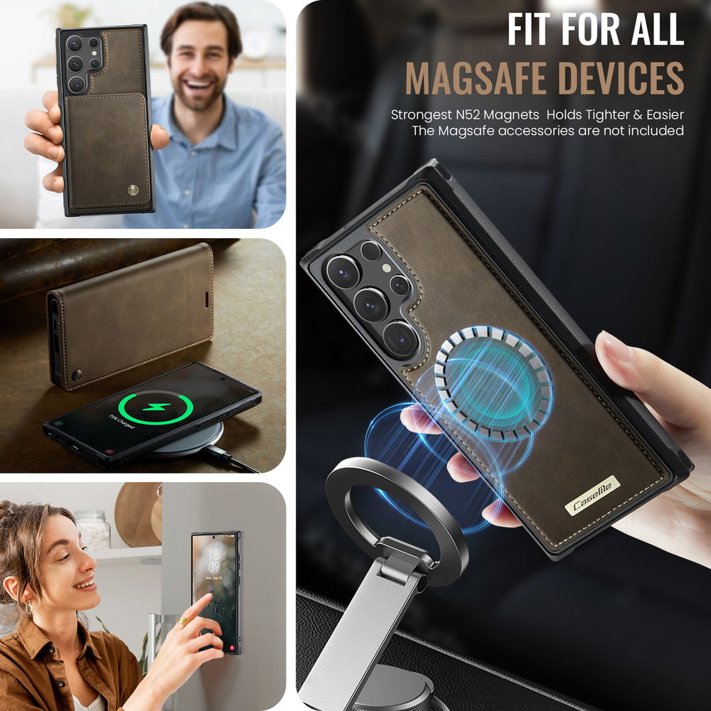 Чехол-кошелек CaseMe 2 in 1 MagSafe Samsung Galaxy S23 Ultra