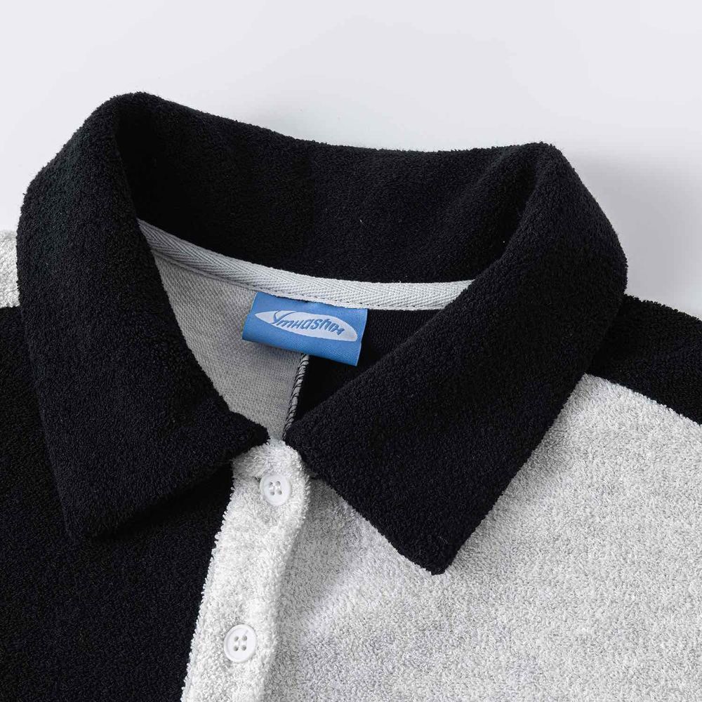 Поло Ymkashix color block HTF черный/серый