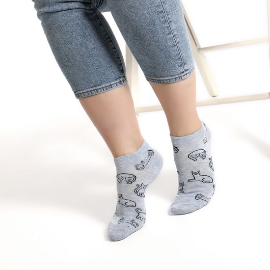Набор укороченных носков с принтом "кошки" (5 пар) Hobby Line Нжу511