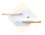 Настенный светодиодный светильник с выключателем, USB и полкой FW100 WH/WD белое/дерево LED 3000K/4200K/6400K 12W 340*250*105
