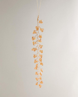 ZARA HOME ЕЛОЧНОЕ УКРАШЕНИЕ В ФОРМЕ ВЕТКИ С БУСИНАМИ, КАРАМЕЛЬНЫЙ