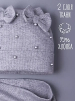 Шапка для девочки на осень с ушками и снуд