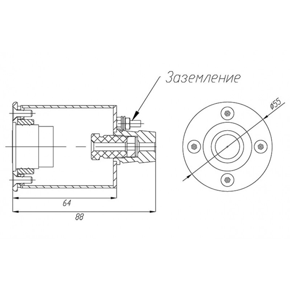 Адаптер под сенсорную пьезокнопку AISI-316 (мини) /АД.02.0М/1