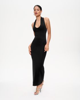 Платье миди с открытой спиной из вязанного трикотажа