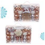 Набор украшений "Волшебный вальс" 6 см 83 предм., шампань/серебро/белый (Серпантин)