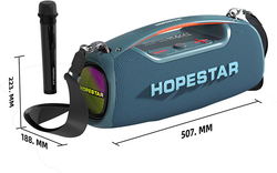 Портативная Беспроводная Bluetooth Колонка Hopestar A60, 100W / Караоке Система / Беспроводной Микрофон / Черная