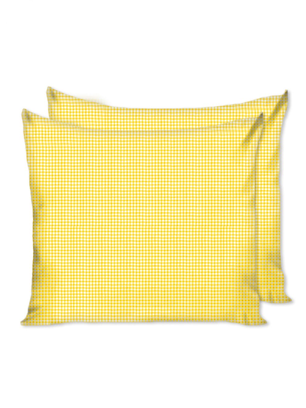 Наволочка комплект 2шт Сказка "Желтая клеточка" 70х70 см, перкаль
