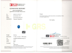 Сапфир, Овал, 1 шт / 8,4 карат, Шри-Ланка