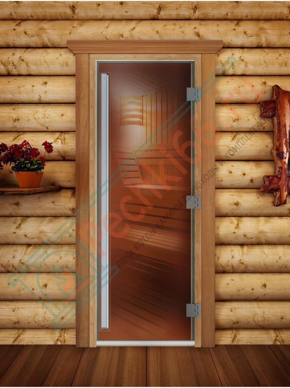 Дверь для бани и сауны Престиж бронза, 170х70 см по коробке (DoorWood) в Кирове