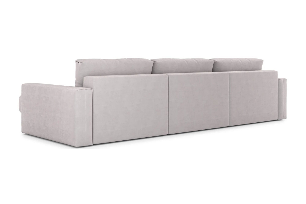 Диван угловой Блейз, тик-так, велюр, бежевый