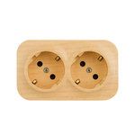 Розеточный блок двойной с заземлением со шторками IP20 16А 250В дерево Quteo Legrand