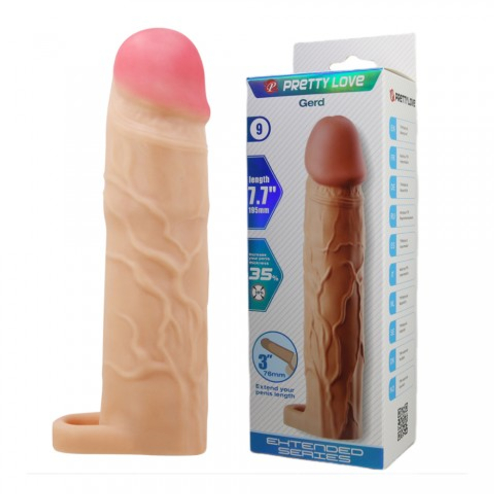 Реалистичная насадка на пенис Gerd (19,5 см) телесная