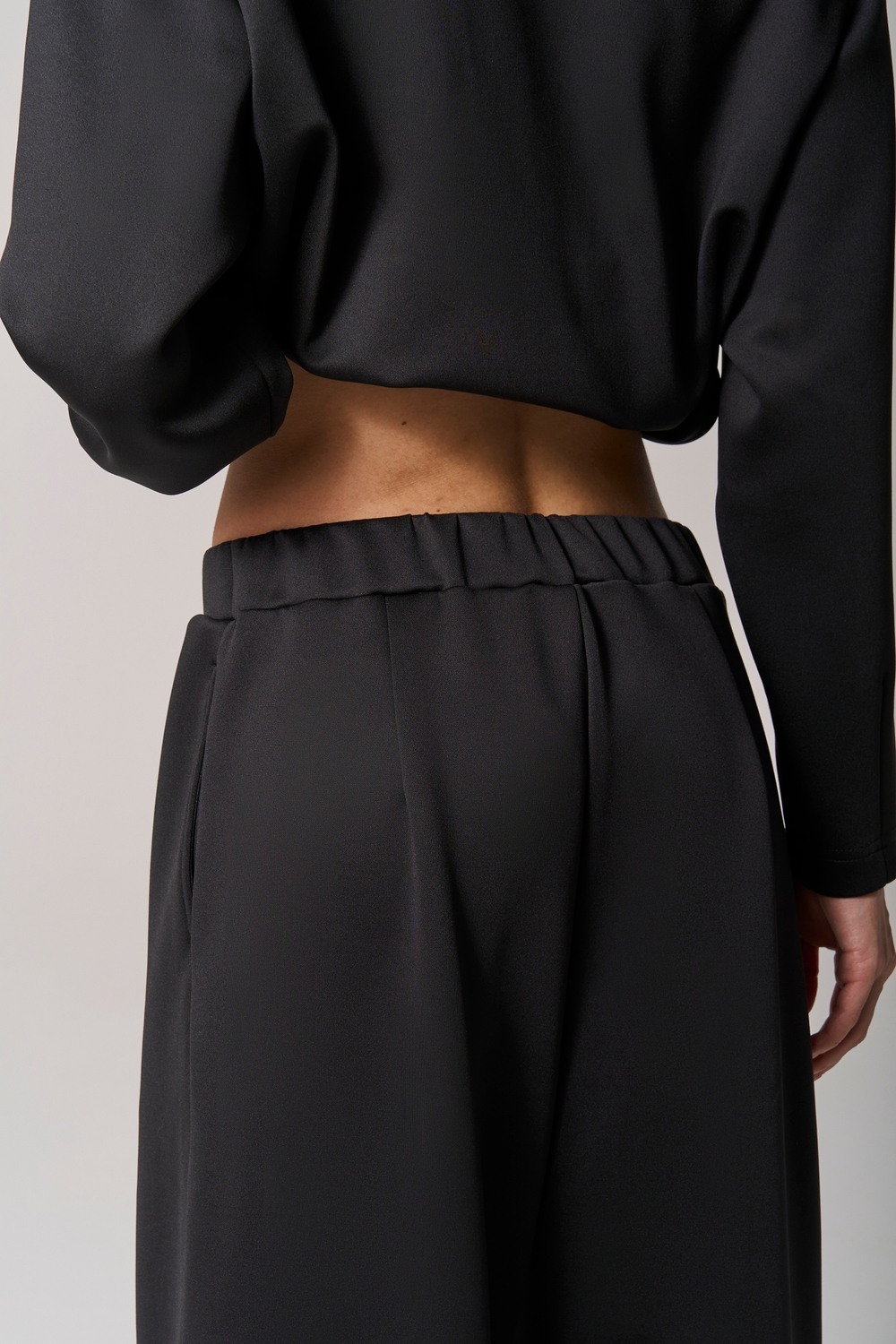 Брюки трикотажные wide leg черные