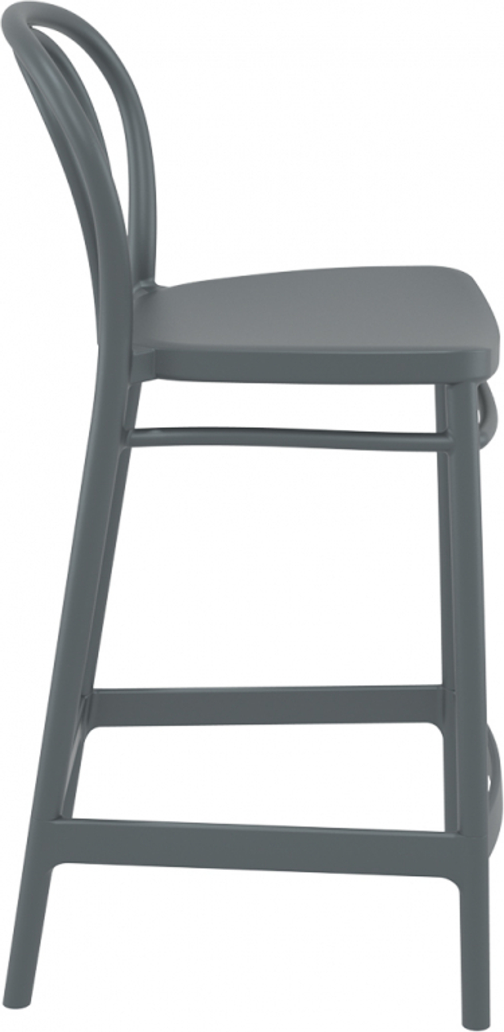 Стул пластиковый полубарный Siesta Contract Victor Bar 65, темно-серый