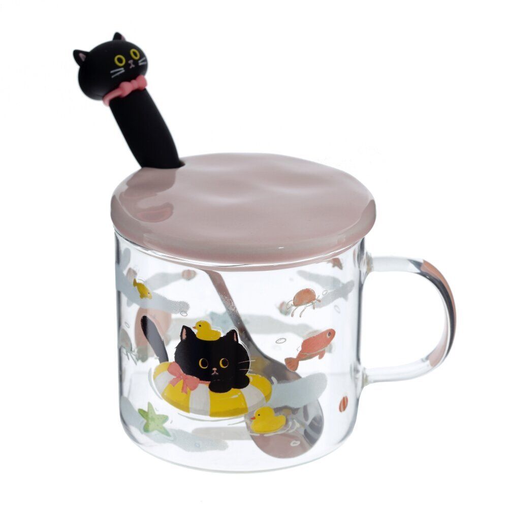 GAEM Кружка с крышкой и ложкой, 300 мл, L11 W9 H12 см, 4в.